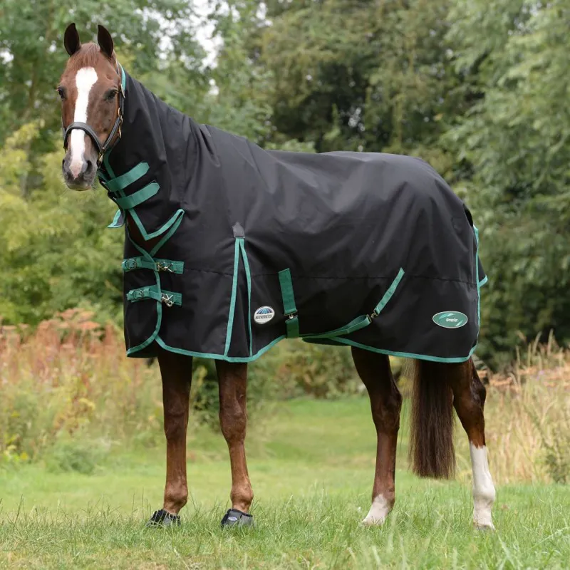 Weatherbeeta Green-Tec Combo Lite Turnout Rug in Black and Green